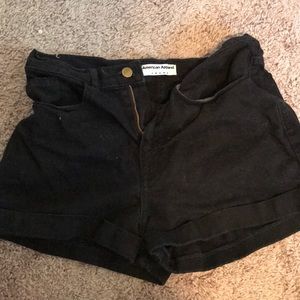 American Apparel Black Denim Shorts